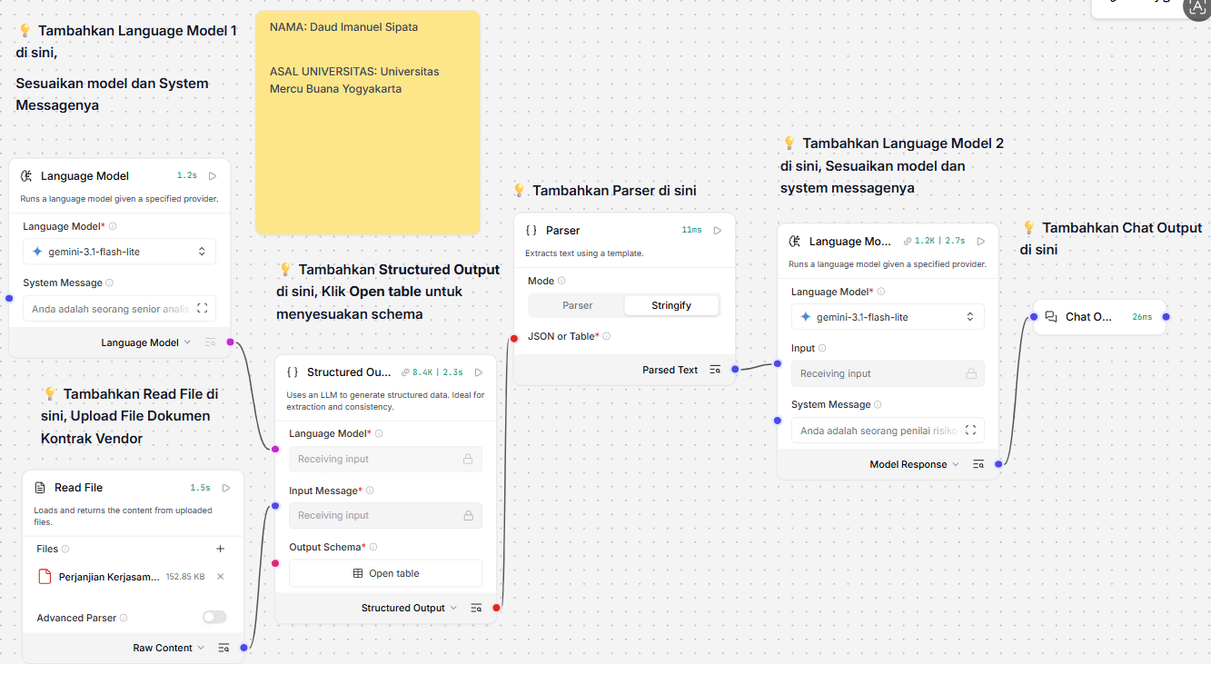 AI Legal Contract Risk Checking System Menggunakan Langflow dan Large Language Model (LLM) 